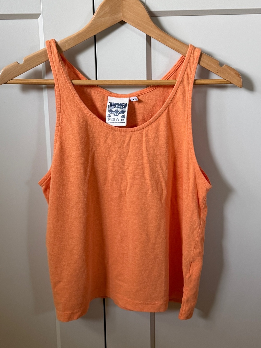 Jungmaven Apricot Orange cropped tank